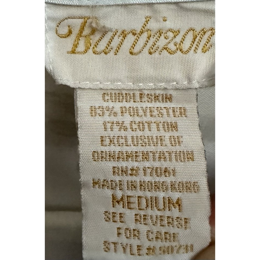 VTG Barbizon Cuddleskin Satin Floral M‎ Nightgown Silky Cottage Prairie Granny - Picture 2 of 6